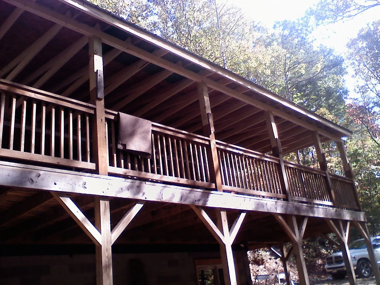Timber framing under a new elevated porch and deck — Roof Leak Repair in Fort Cobb by Roofing Brothers